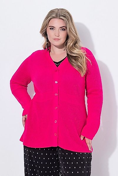 MIAMODA Strickjacke Strickjacke A-Linie Schößchen Langarm günstig online kaufen