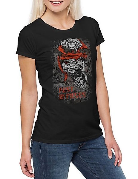 Urban Backwoods Print-Shirt Rest In Pieces Damen T-Shirt Zombie Zombies The günstig online kaufen
