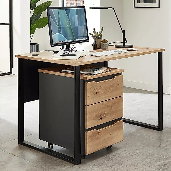 Büromöbel Set 2-teilig MANRESA-36 mit 120cm Schreibtisch in graphit und Eic günstig online kaufen