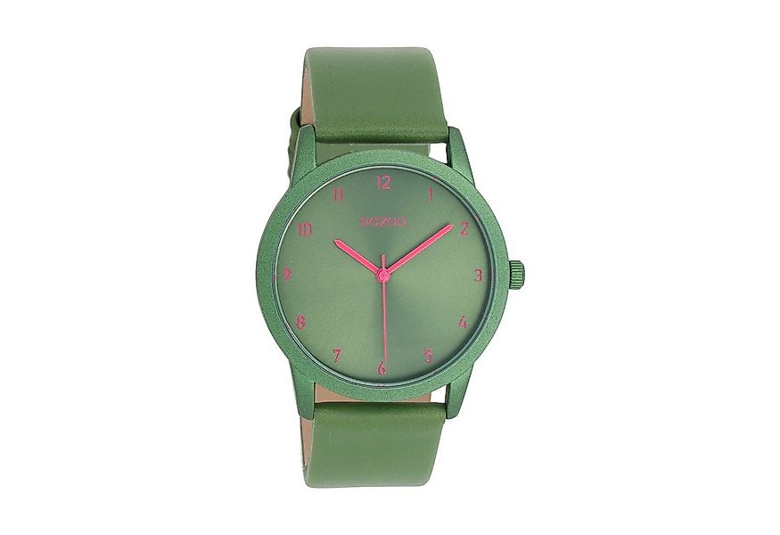 OOZOO Quarzuhr Damenuhr C11056 Moosgrün Lederband 38 mm C11056 günstig online kaufen