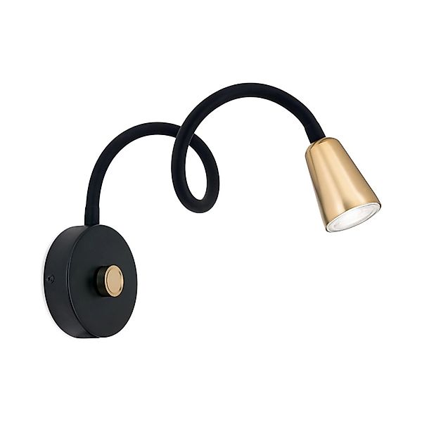 Orion Leuchten Wandleuchte Dimmer 1 x GU10 Schwarz Gold günstig online kaufen