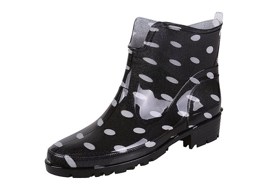 Sarcia.eu Schwarze, kurze Gummistiefel Regenstiefel mit weißen Tupfen LEMIG günstig online kaufen