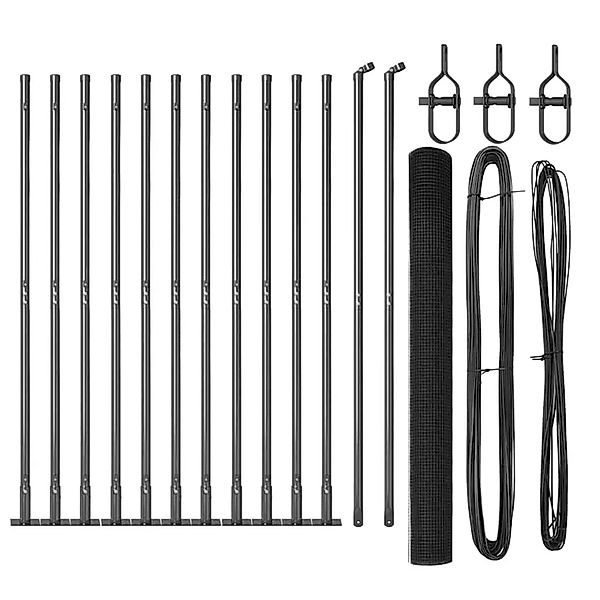 vidaXL Zaunpfosten Grau 25 x 1,4 m 12 x 12 mm Netz Stahl und PVC 3352561 günstig online kaufen