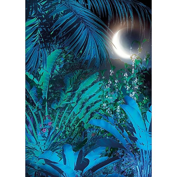 Sanders & Sanders Fototapete Blätter Blau 200 x 280 cm 611837 günstig online kaufen