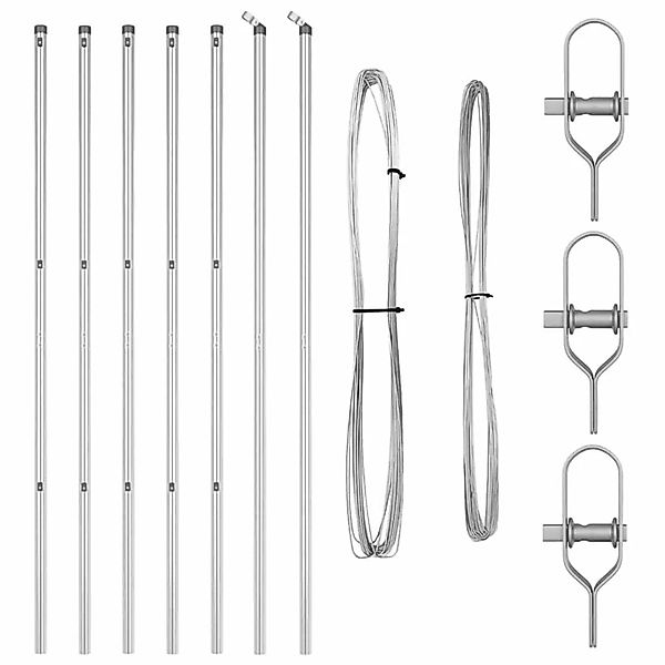 vidaXL Zaunpfosten 7 Stk Silber Stahl 42004228 günstig online kaufen