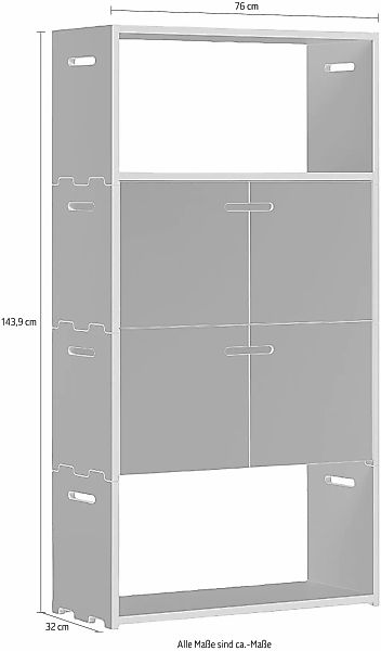 Tojo Mehrzweckregal "hochstapler 2x2-Set", in zwei Farben, Breite/Höhe: 76/ günstig online kaufen