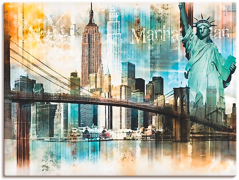 Artland Wandbild »New York Skyline Collage IV« Amerika 1 Stk. tlg. als Lein günstig online kaufen