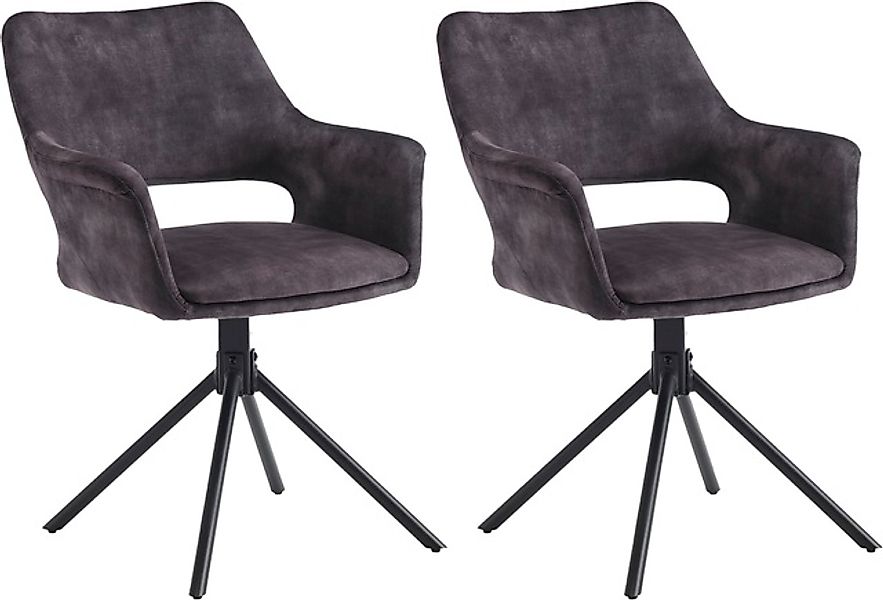 byLIVING Esszimmerstuhl »Eleonore 2er-Set«, (Set), 2 St., Samtvelours-Vinta günstig online kaufen
