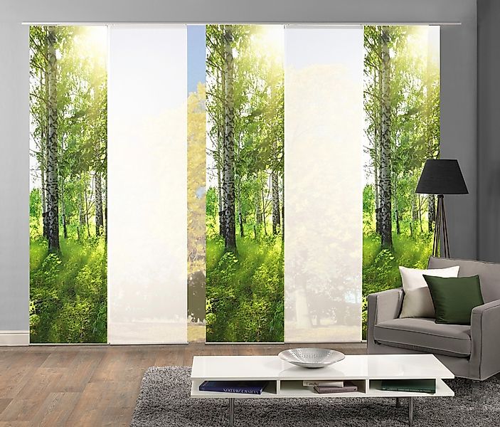 HOME WOHNIDEEN Schiebegardine "GALWAY" Klettband 5 Stk. tlg. HxB: 245x60, i günstig online kaufen