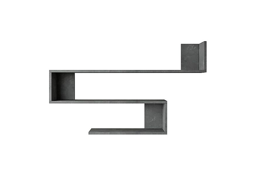 en.casa Wandregal, »Kitee« mit 3 Ablageflächen 71,5x120x14,5cm Betonoptik günstig online kaufen