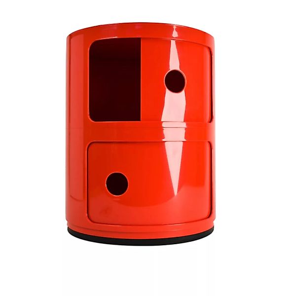 Kartell - Componibili 2 Container - rot/glänzend/H 40cm/ Ø 32cm günstig online kaufen