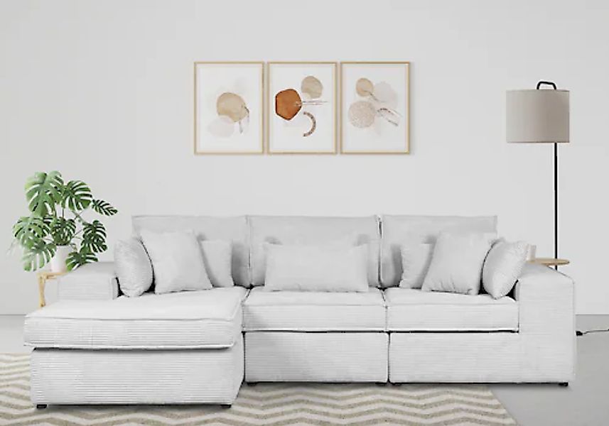 RAUM.ID Ecksofa »Florid L-Form«, 3 Teile, bestehend aus Modulen, viele Bezu günstig online kaufen