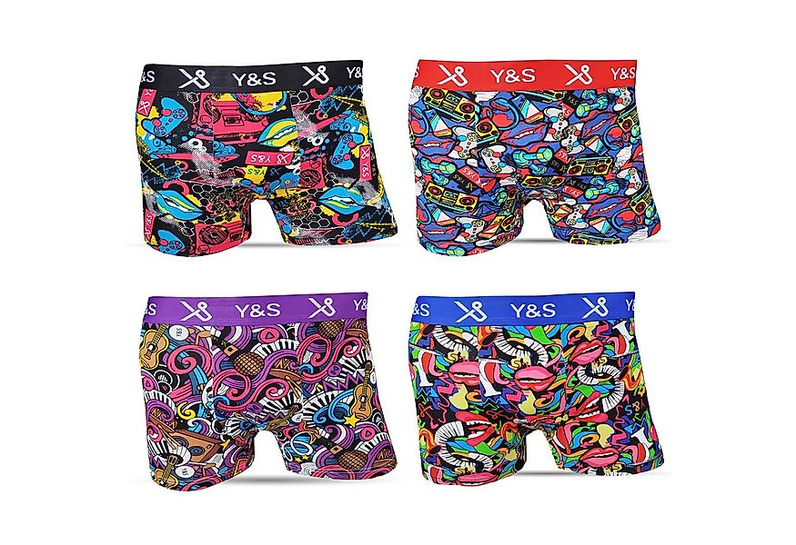 Socked Boxershorts bunte Unterhosen (4-St) bunte, lustige, farbige Retrosho günstig online kaufen