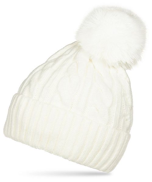 Caspar Bommelmütze MU218 Warme Damen Bommelmütze Zopfmuster extra warm mit günstig online kaufen