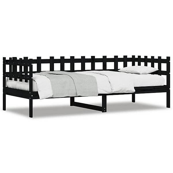 vidaXL Bett, Tagesbett Schwarz 80x200 cm Massivholz Kiefer günstig online kaufen