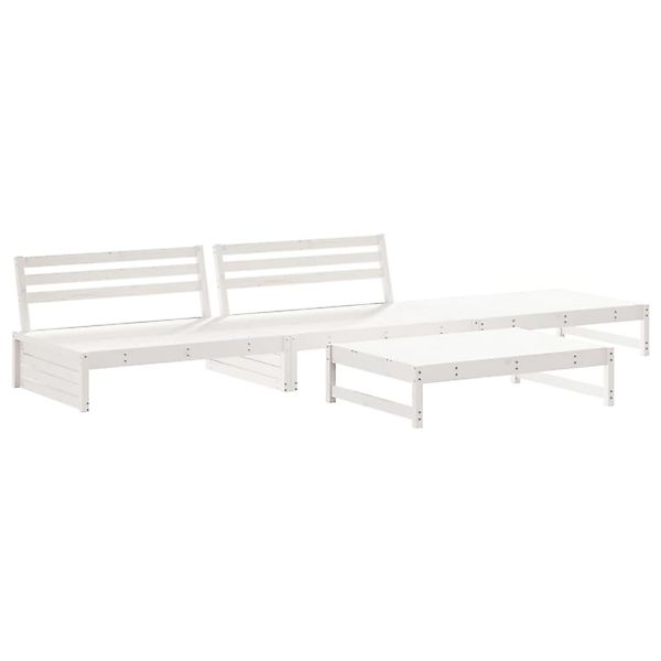 vidaXL 4-Tlg Garten-Lounge-Set Weiß Massivholz Kiefer 3186628 günstig online kaufen