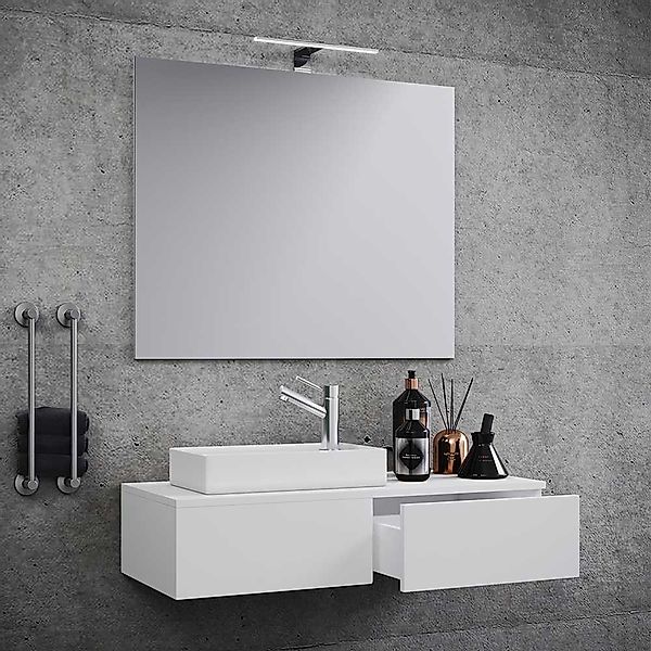 Bad Set 2-teilig Weiß für die Wandmontage 35 cm tief (zweiteilig) günstig online kaufen