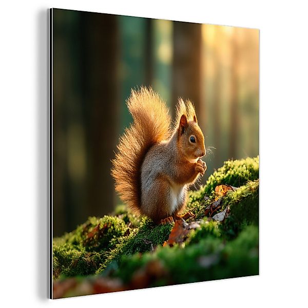 MuchoWow Metallbild Eichhörnchen - Nuss - günstig online kaufen