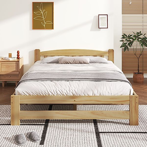 Flieks Massivholzbett, Doppelbett Futonbett mit Kopfteil günstig online kaufen