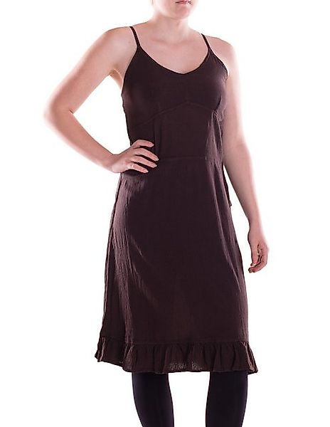 Vishes Sommerkleid Damen knielanges Kleid Baumwolle Casual ärmellos Spaghet günstig online kaufen