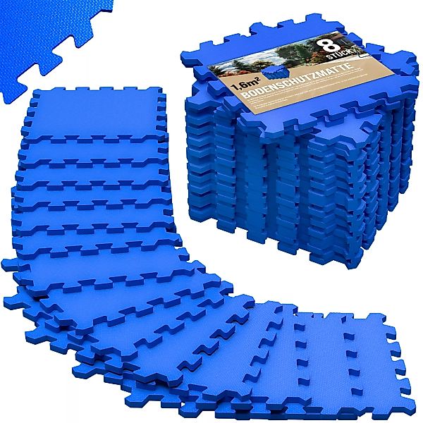 Bodenschutz-/Puzzlematte 8-tlg. Blau 180x90x1cm günstig online kaufen