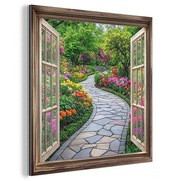 MuchoWow Metallbild Aussicht - Blumen - günstig online kaufen