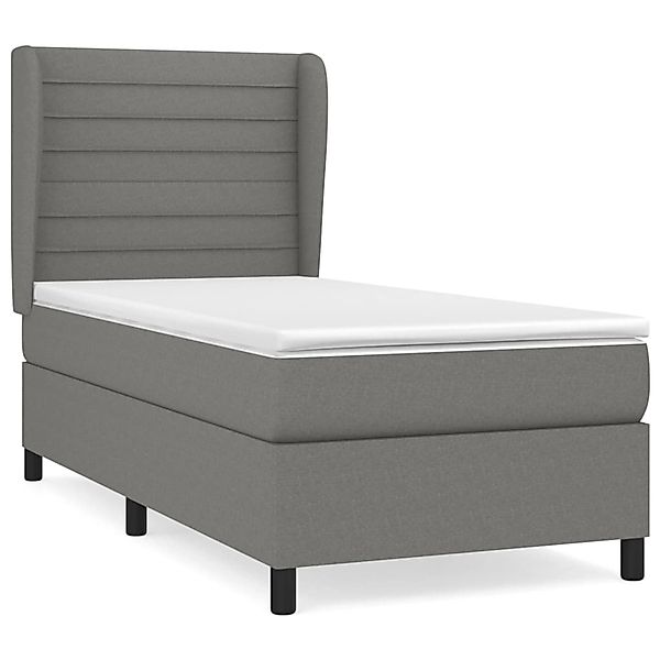 vidaXL Boxspringbett mit Matratze Dunkelgrau 100x200 cm Stoff1400028 günstig online kaufen