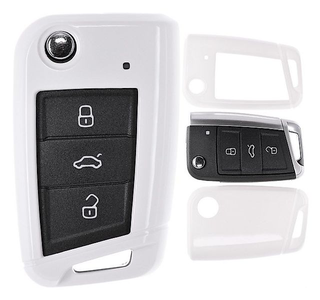 mt-key Schlüsseltasche Autoschlüssel Hardcover Schutzhülle Weiß, VW Golf 7 günstig online kaufen