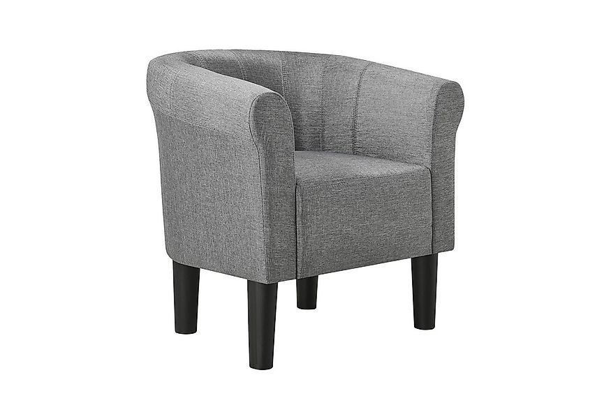 en.casa Sessel, »Jelgava« 70x70x58 cm Clubsessel Textil Hellgrau günstig online kaufen