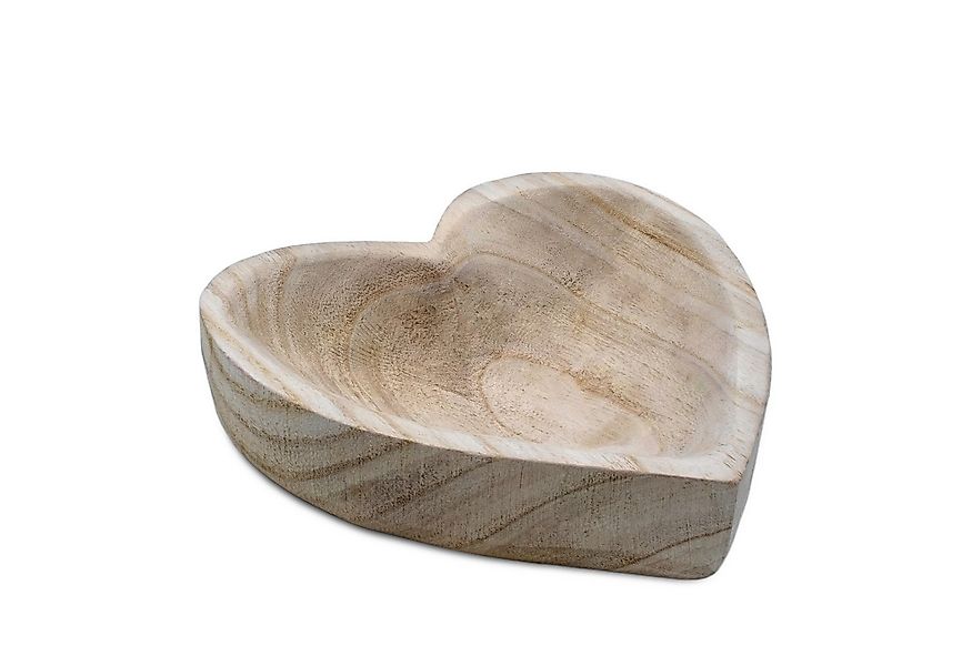 Spetebo Dekoschale Holz Dekoschale Herz natur - 21 cm (Stück, 1 St., Holzsc günstig online kaufen
