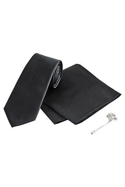 Next Krawatte Seidenkrawatte und Einstecktuch mit Pin (3-St) günstig online kaufen