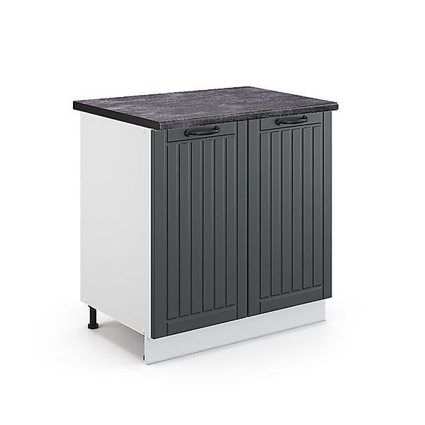 Vicco Spülenunterschrank Fame-Line, Anthrazit Landhaus/Weiß, 80 cm mit Rega günstig online kaufen