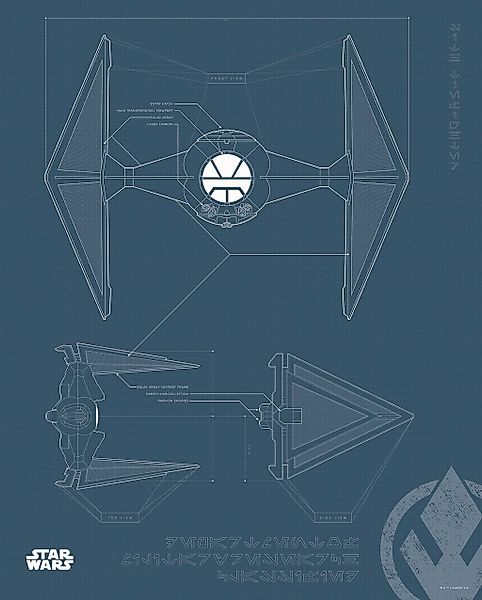 Komar Bild "Star Wars Blueprint Sith TIE-Fighter", Star Wars, (1 St.), Wand günstig online kaufen