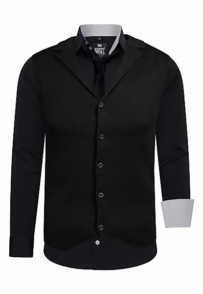 Rusty Neal Langarmhemd bestehend aus Hemd, Weste und Krawatte günstig online kaufen