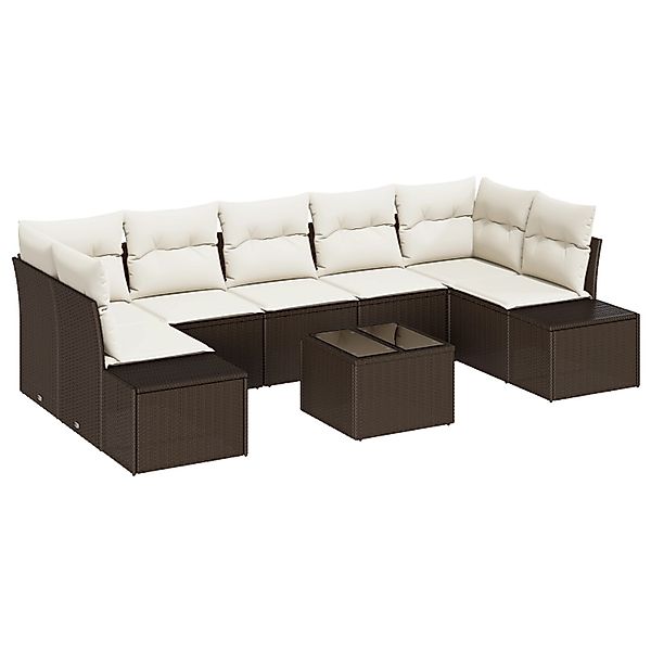 vidaXL Garten-Sofa-Set 8-Tlg Braun Poly Rattan 3346978 günstig online kaufen