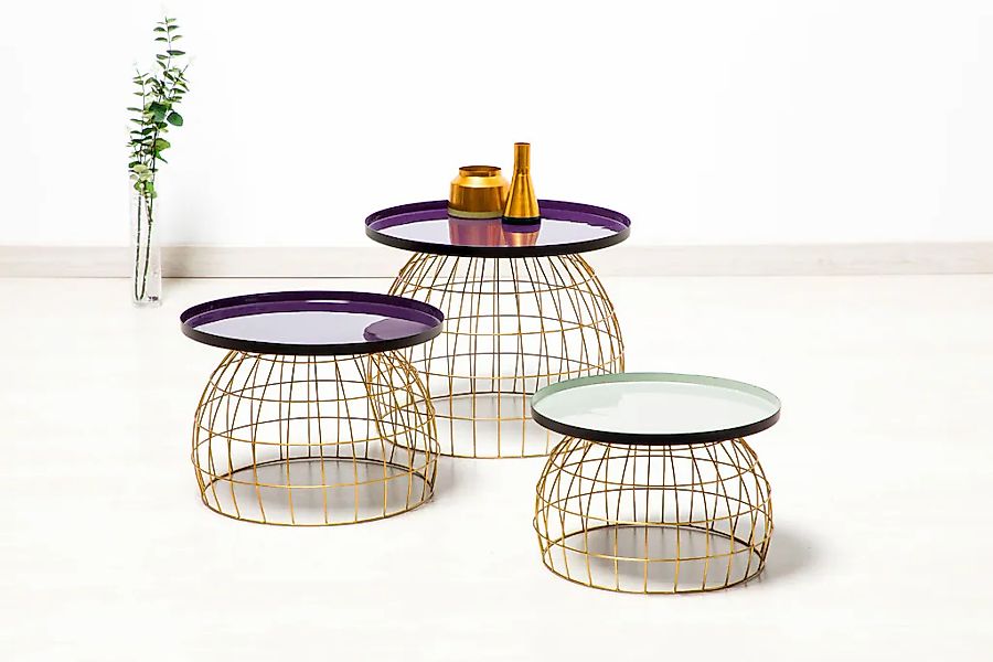 Kayoom "Laudatio Beistelltisch-Set, Beistelltische im 3er-Set,Gitteroptik" günstig online kaufen