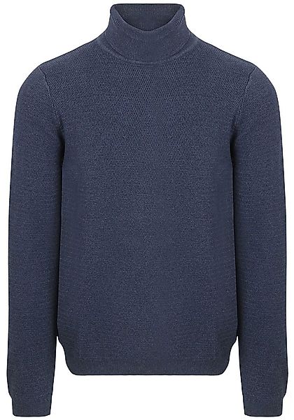 Suitable Rollkragenpullover Structure Melange Navy - Größe S günstig online kaufen
