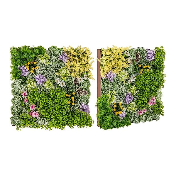 Costway 2er Künstliche Hecke Pflanzenwand 50 x 50 cm Grün 10 Arten günstig online kaufen