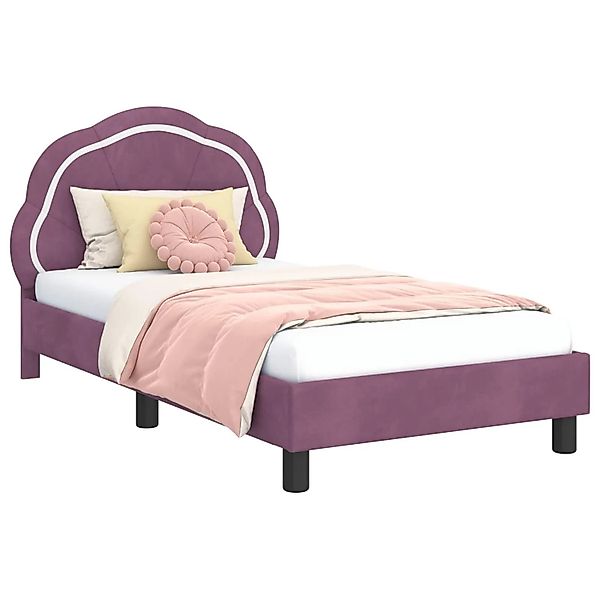 vidaXL Kinderbettgestell mit Kopfteil Lila 80 x 160 cm Samt 42010905 günstig online kaufen