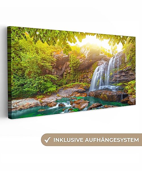 OneMillionCanvasses® Leinwandbild Panorama Natur - Wasserfall günstig online kaufen