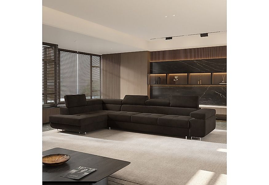 Masseno Ecksofa VICENTE mit Schlaffunktion L-Form, Sofa mit Bettkasten günstig online kaufen