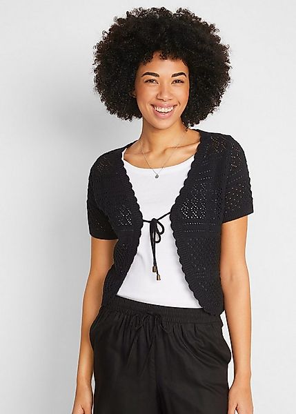 bonprix Bolero figurbetonte Slim fit Schnittform, feines Ajour-Strickmuster günstig online kaufen