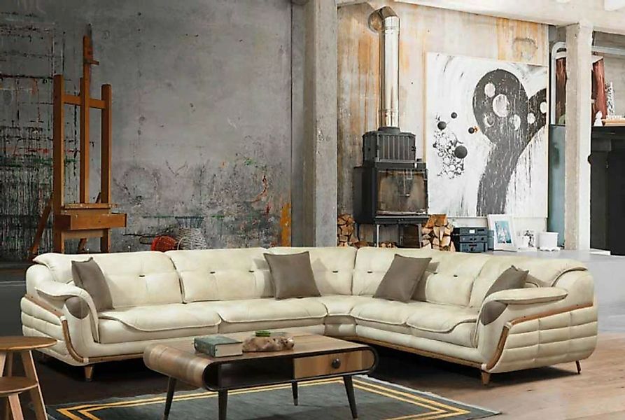 JVmoebel Ecksofa Ecksofa L-form Textil Luxus Sofa Wohnlandschaft Couch Möbe günstig online kaufen