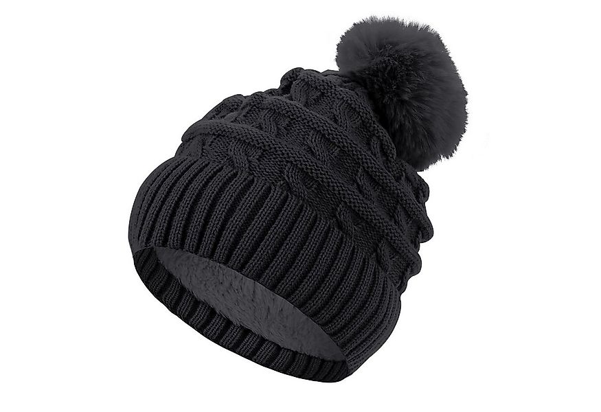 Coonoor Bommelmütze Damen Wintermütze, Thermo-Fleece-gefütterte Mütze, Stri günstig online kaufen
