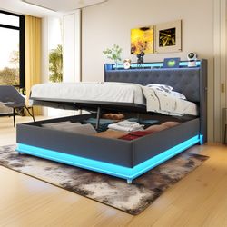 MODFU Polsterbett mit LED-Farbwechsel (Stauraumbett mit günstig online kaufen