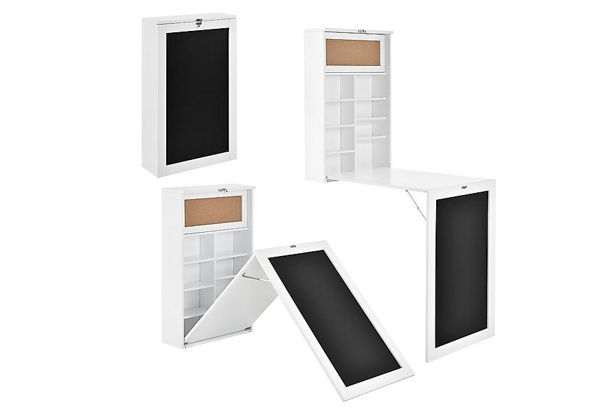 en.casa Wandregaltisch, »Kläppen« Klappbarer Tisch mit Regal, Pinnwand & Ta günstig online kaufen