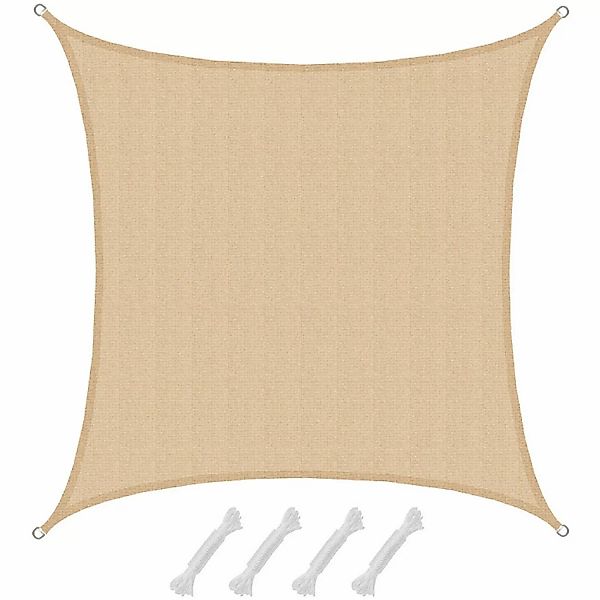 AMANKA HDPE Sonnensegel - 4x4m Quadratisch Beige günstig online kaufen