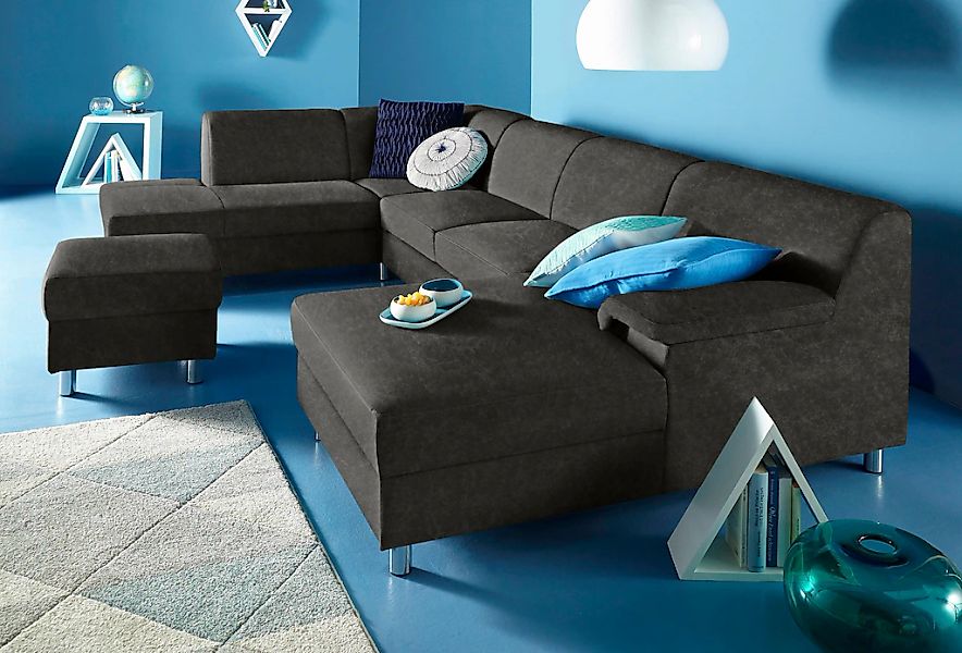 Home affaire Wohnlandschaft "Jamie, zeitloses Design, fester Sitzkomfort, v günstig online kaufen