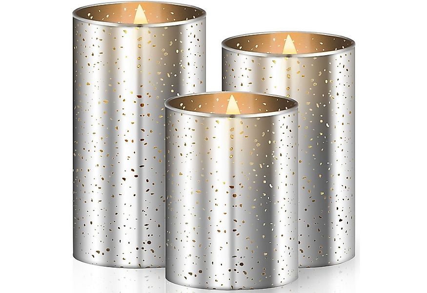 KESSER LED-Kerze, 3er Set flammenlose & flackernde Echtwachs Kerze mit Time günstig online kaufen