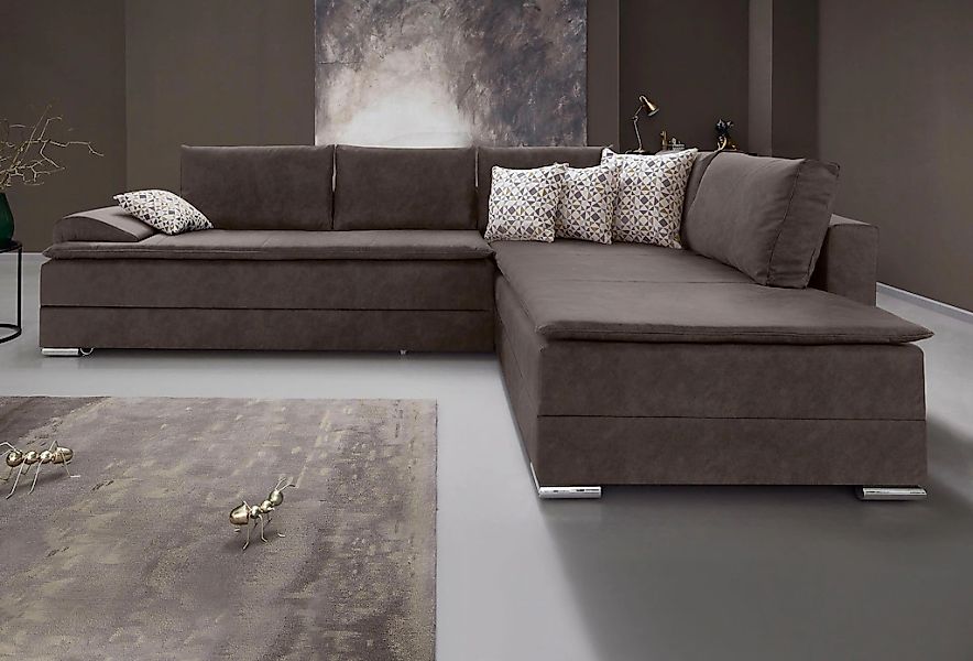 INOSIGN Ecksofa "Boxspringbett Night & Day L-Form mit Dauer-Schlaffunktion günstig online kaufen